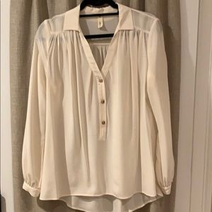 Misoka Ivory, 100% Silk Blouse, XS.